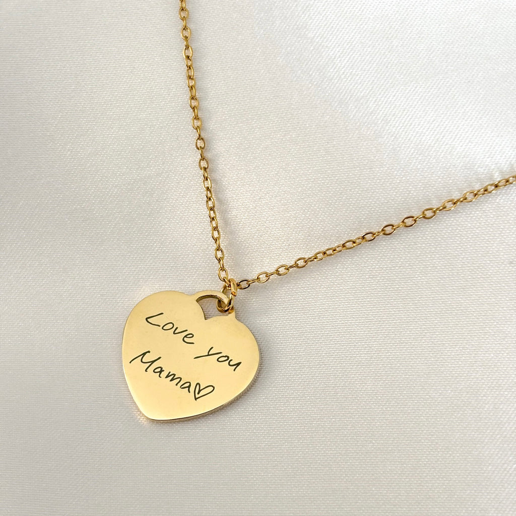 Love etched necklace
