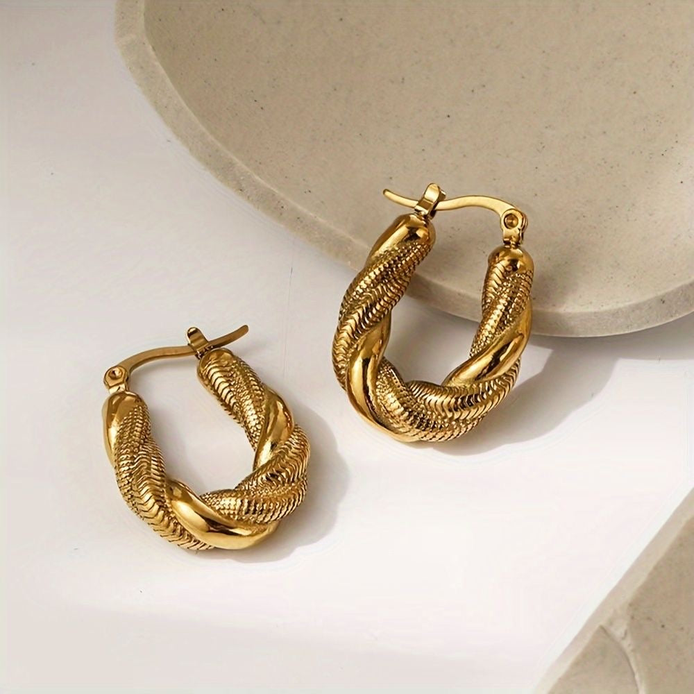 Gold Twist Hoops