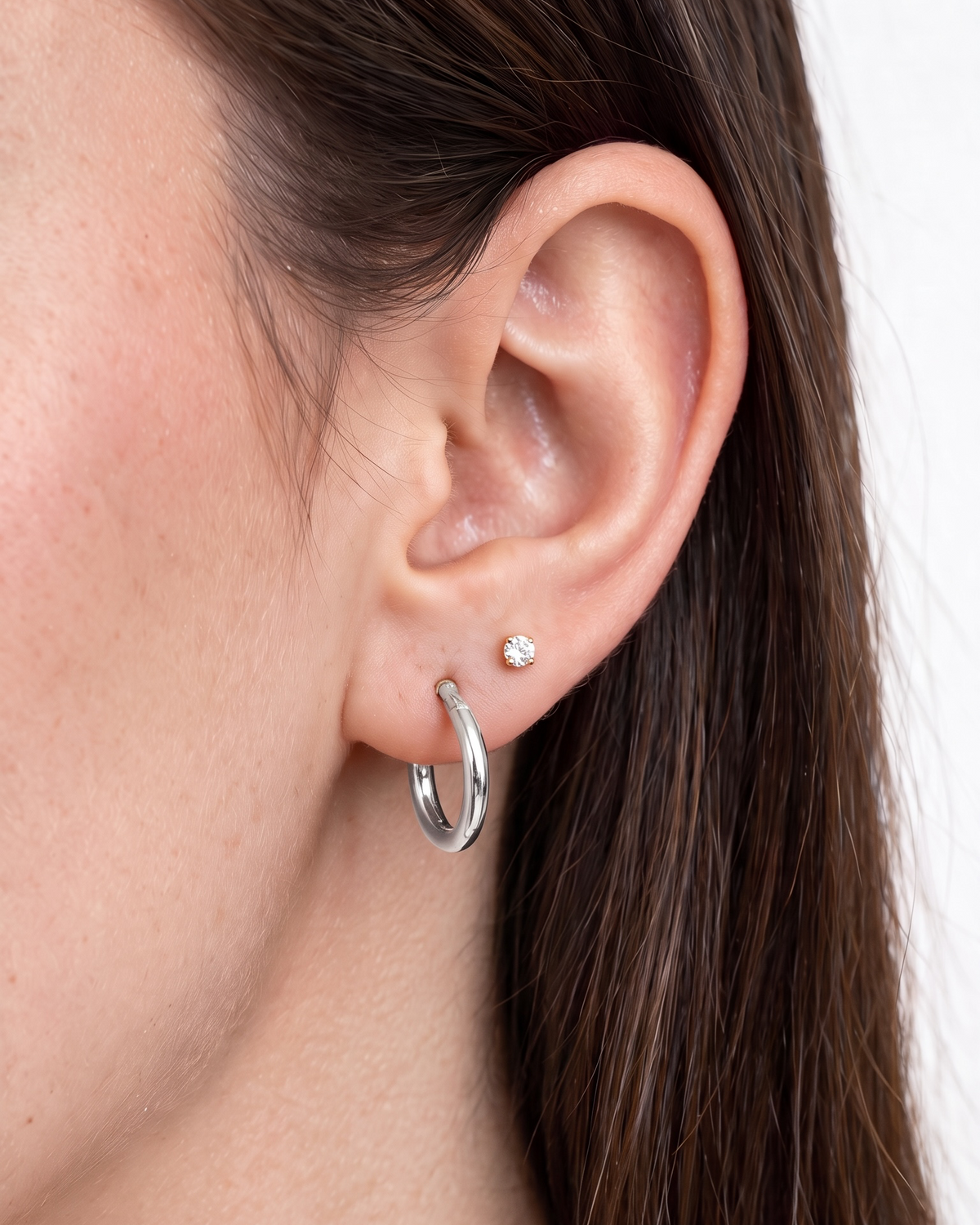Silver mini hoop