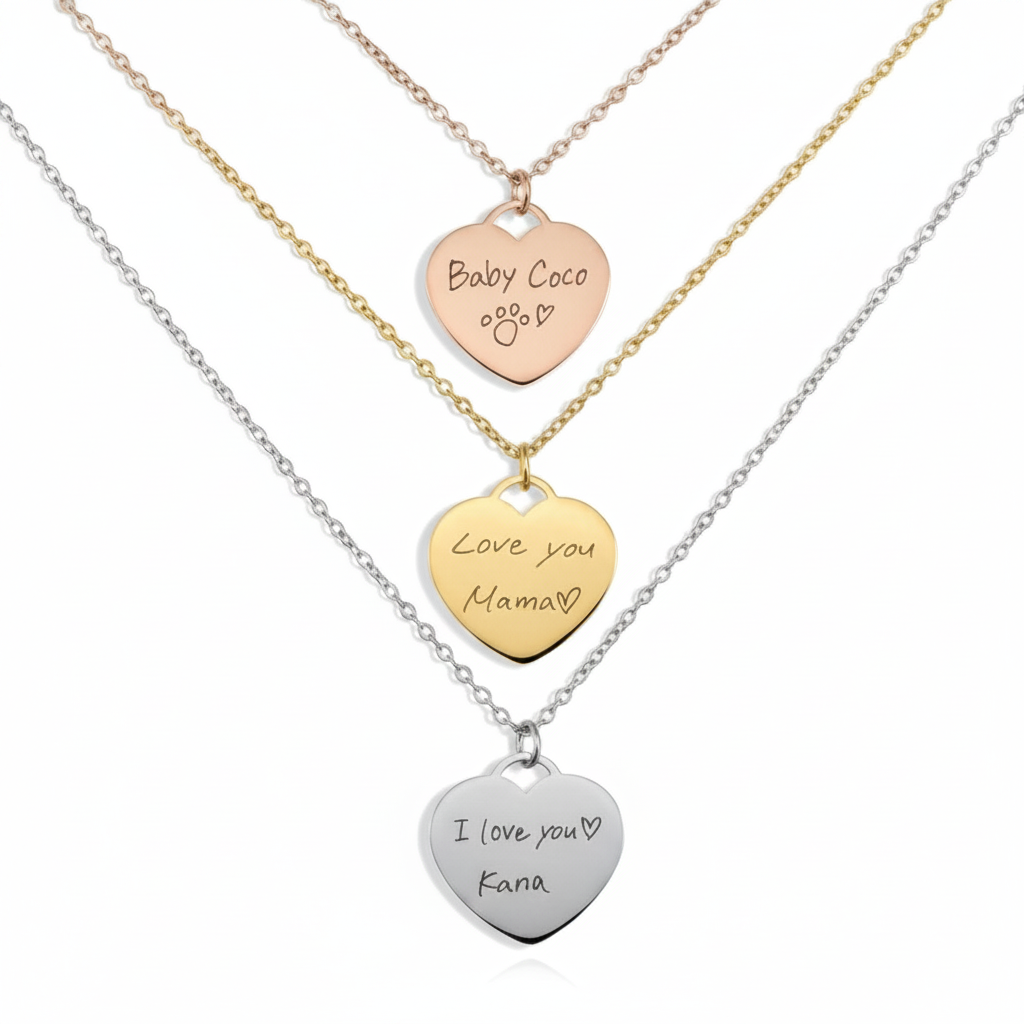 Love etched necklace