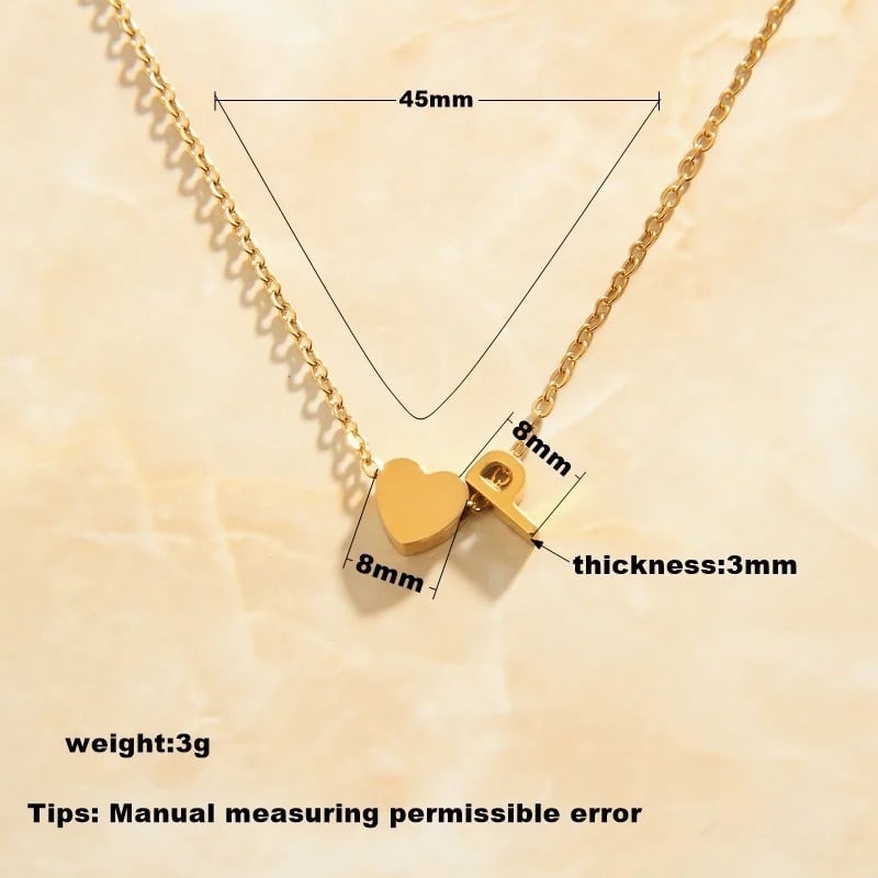 Little heart letter necklace