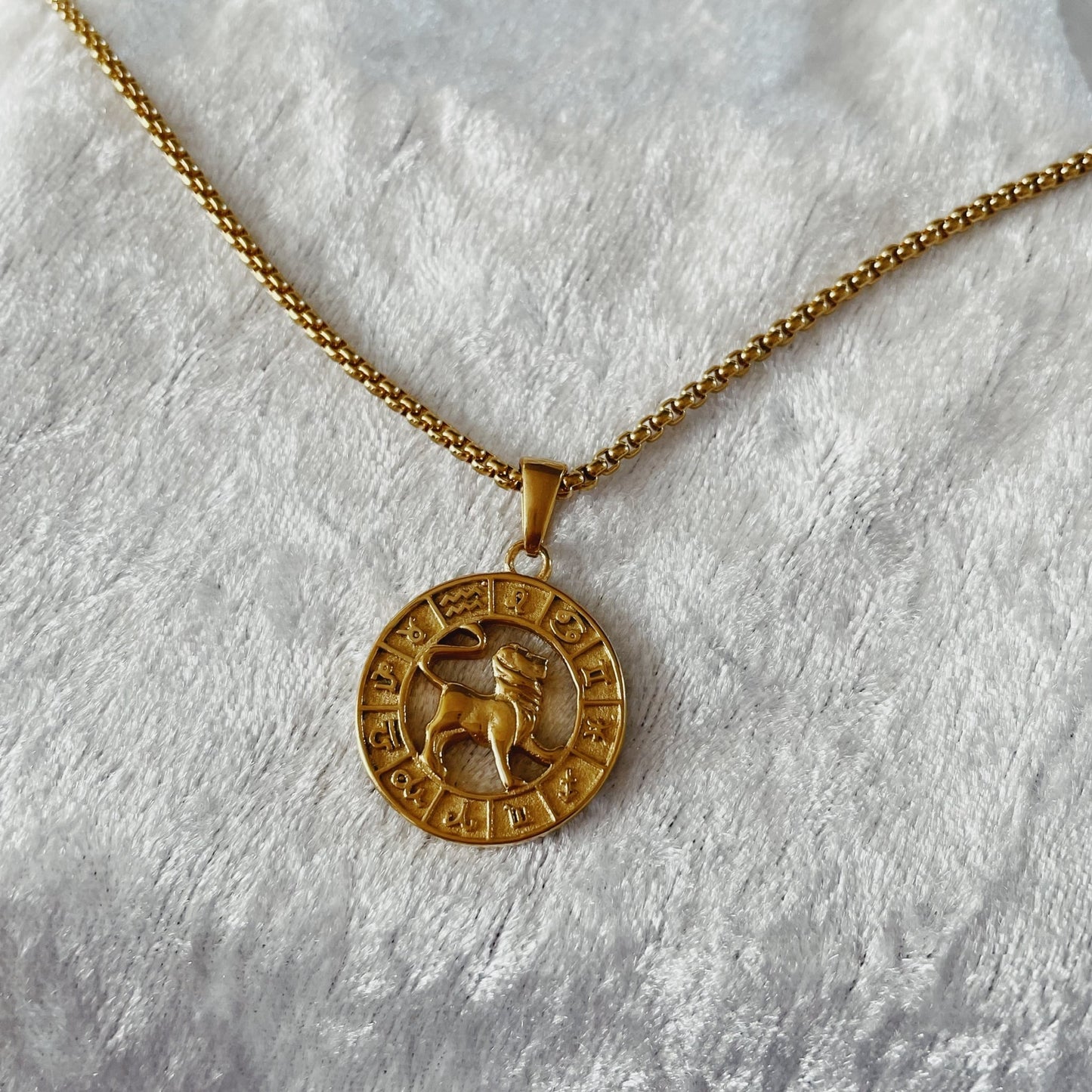 Sign coin necklace