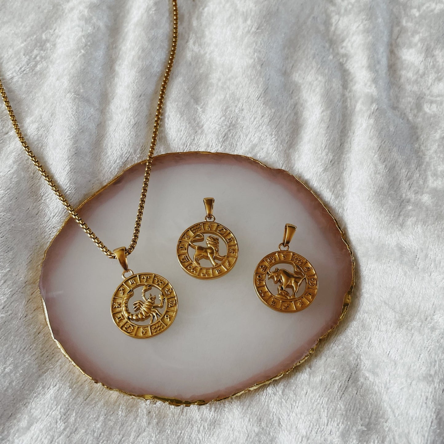 Sign coin necklace