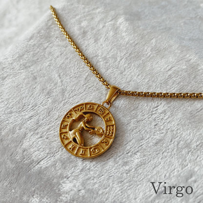 Sign coin necklace