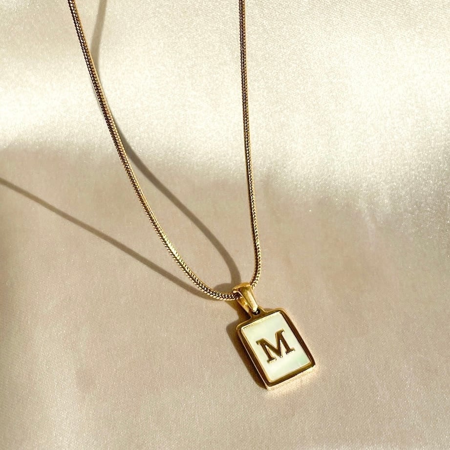 Shell Plate Letter Necklace