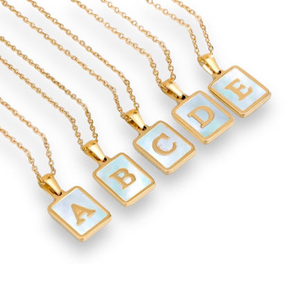 Shell Plate Letter Necklace