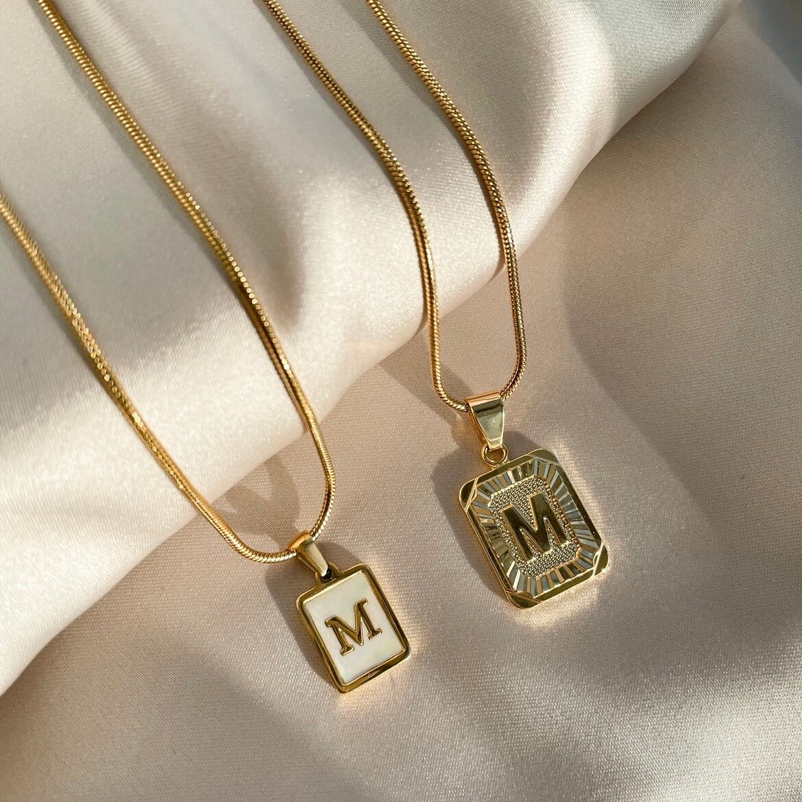 Gold Plate Letter Necklace