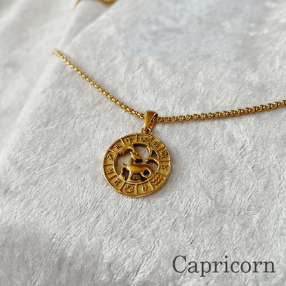 Sign coin necklace