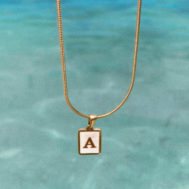 Shell Plate Letter Necklace