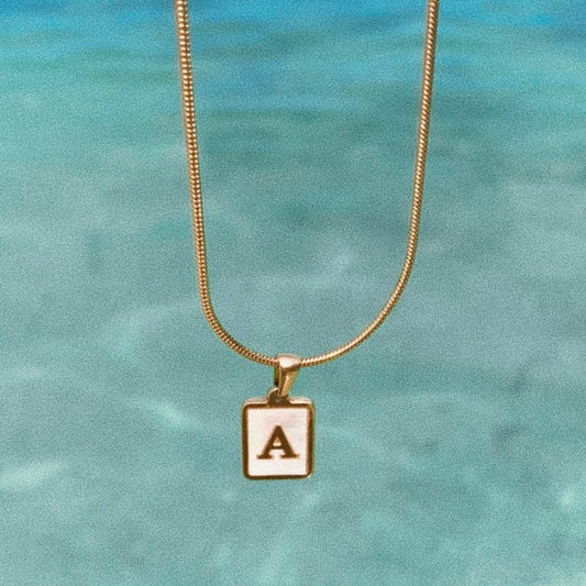 Shell Plate Letter Necklace