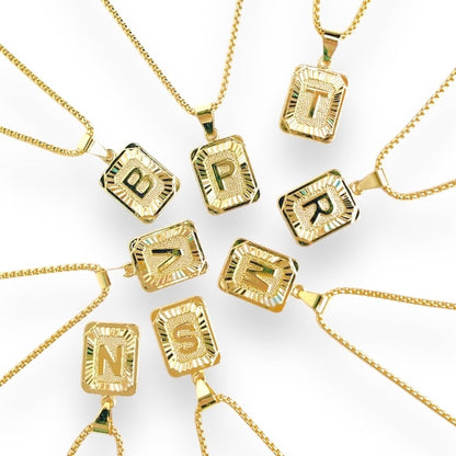 Gold Plate Letter Necklace