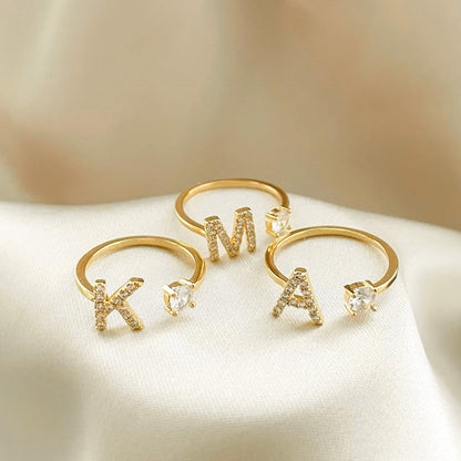 Twinkle letter ring