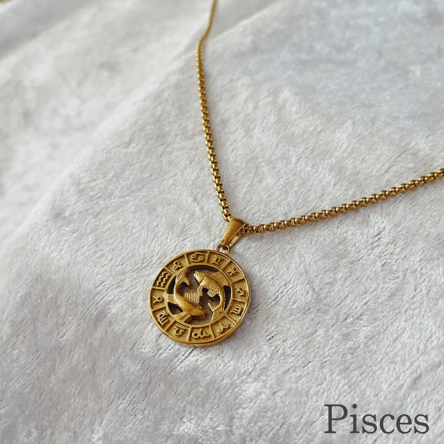 Sign coin necklace