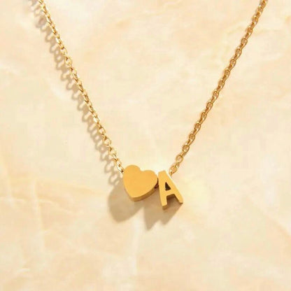 Little heart letter necklace