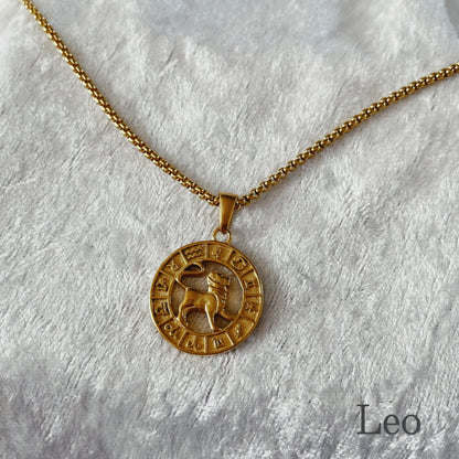 Sign coin necklace