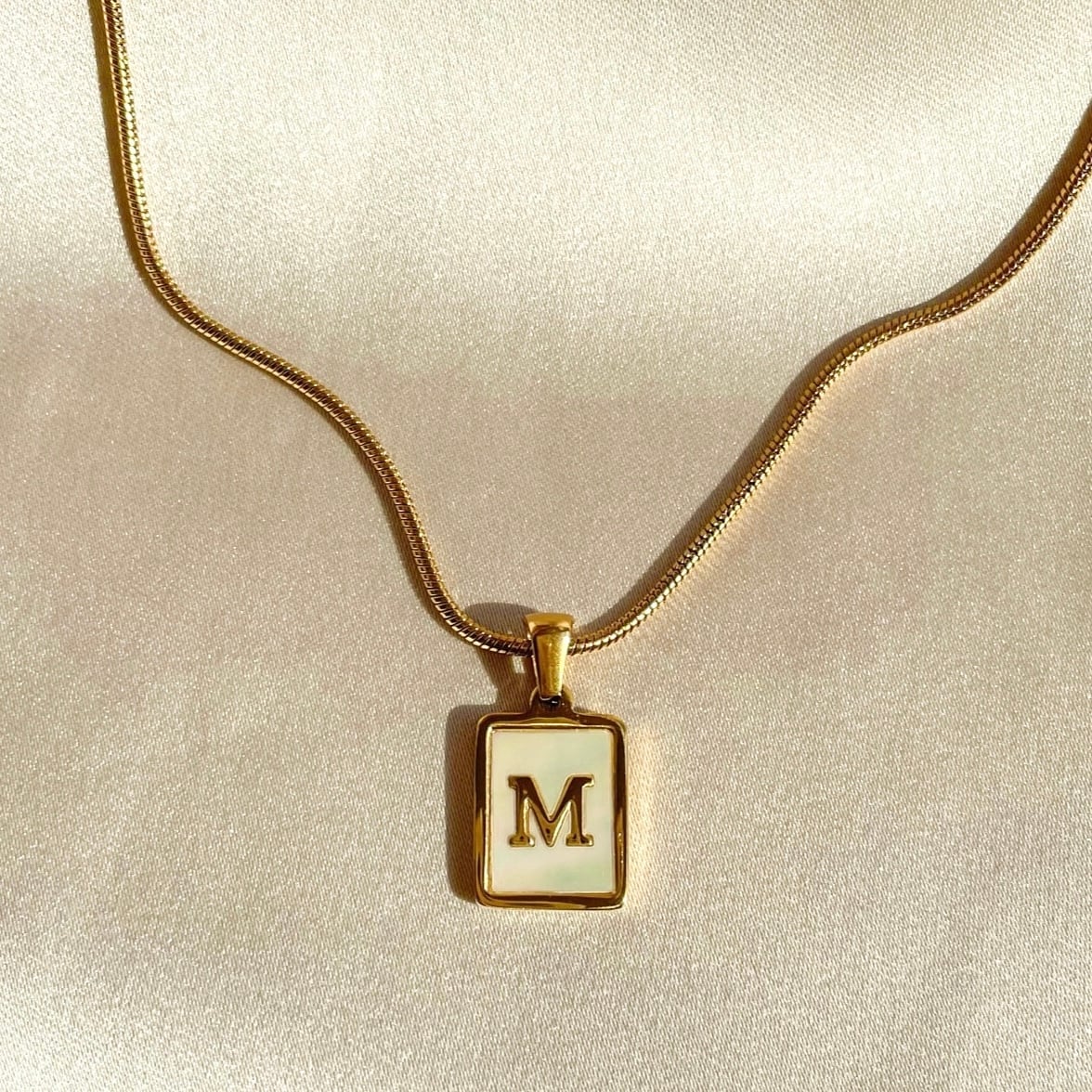 Shell Plate Letter Necklace