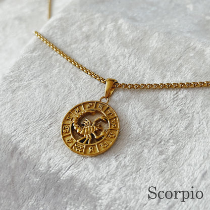 Sign coin necklace