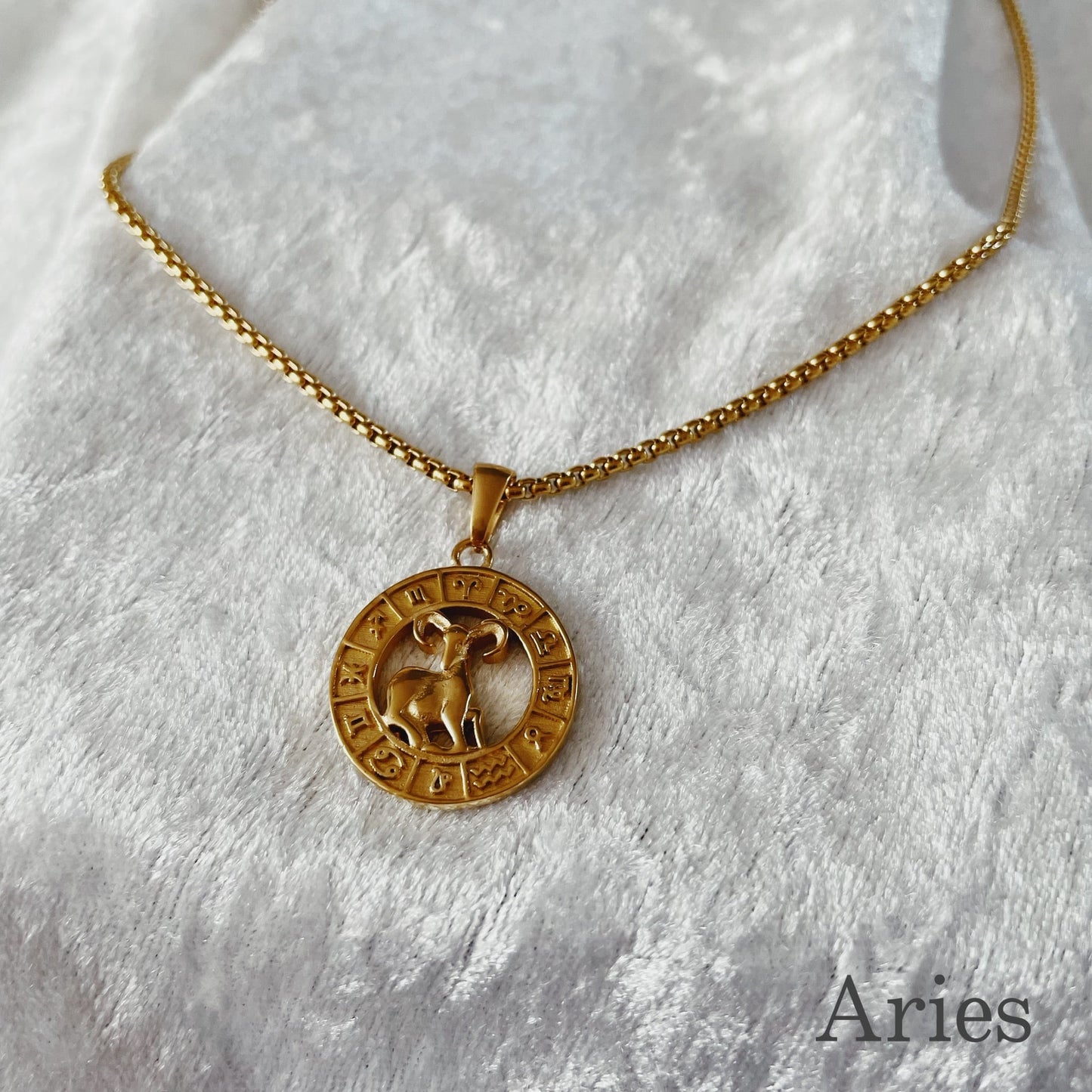 Sign coin necklace