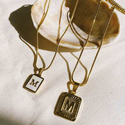 Shell Plate Letter Necklace