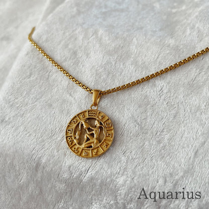 Sign coin necklace