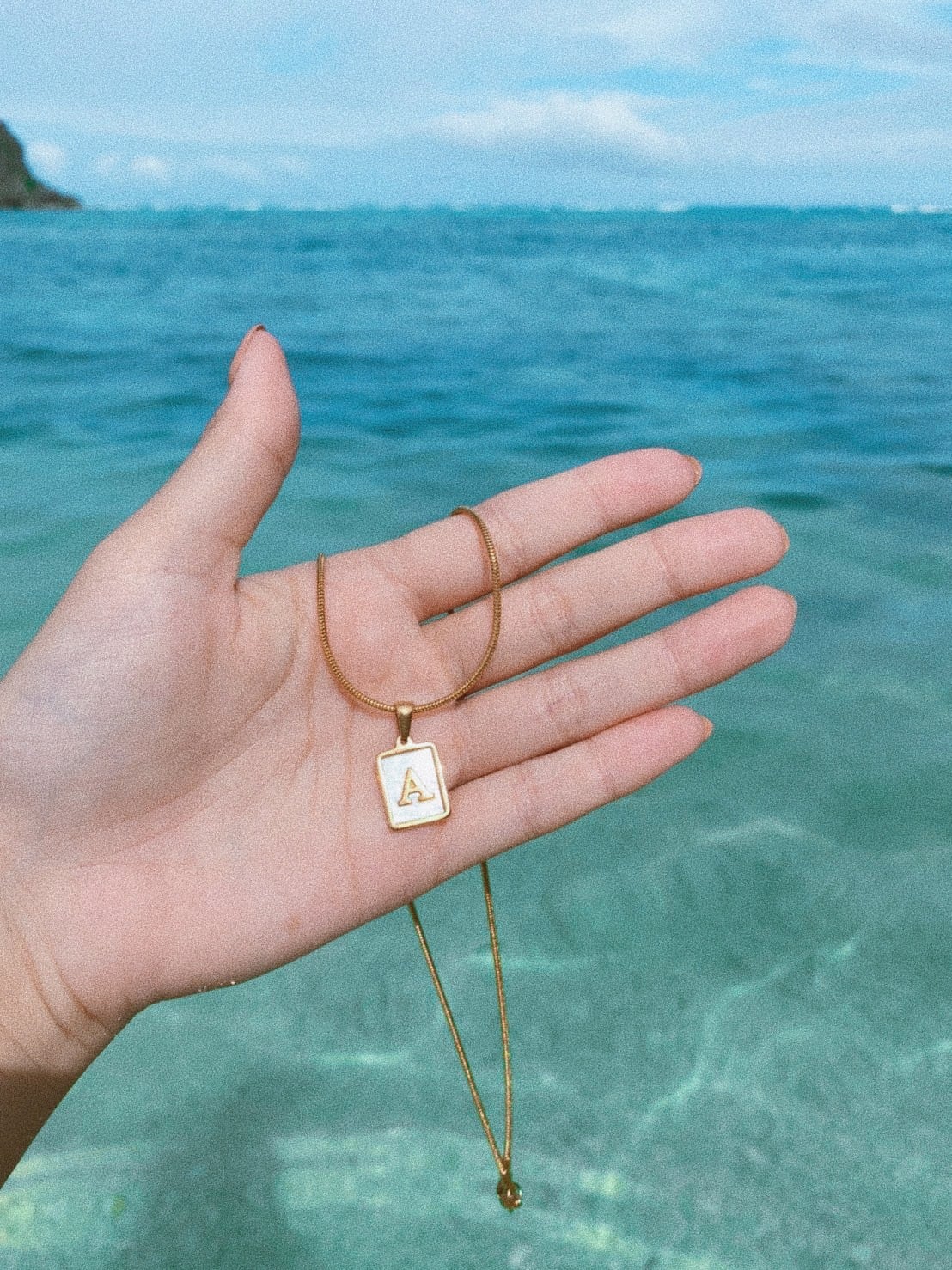 Shell Plate Letter Necklace